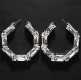 Glamorous Oversized Crystal Hoop Earrings